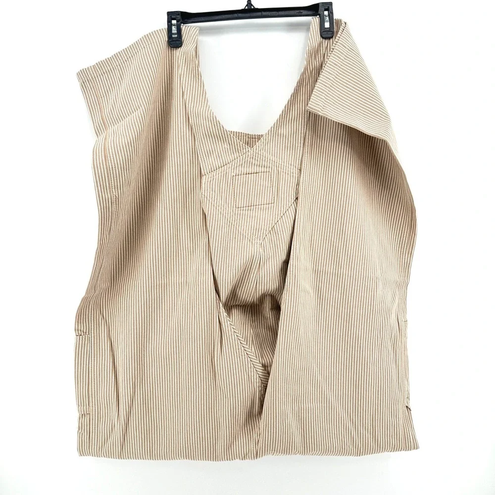 Levi's Overalls Men's XXL Tan Hickory Stripe Relaxed Fit Workwear Bibs Carpenter